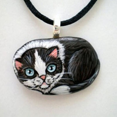 创意手工涂鸦可爱的小猫咪做首饰产品