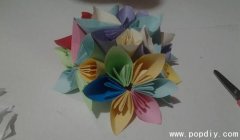创意折纸手工DIY制作美丽的球花