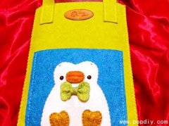 布艺DIY手工制作创意的小企鹅手提袋