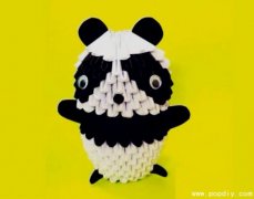 创意纸艺DIY手工制作三角插熊猫