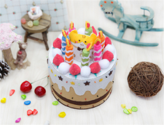 布艺DIY可爱的小猫生日蛋糕收纳盒