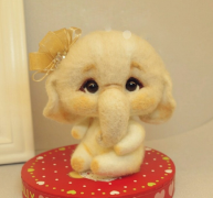 憨态可掬的可爱手工羊毛毡DIY制作小象