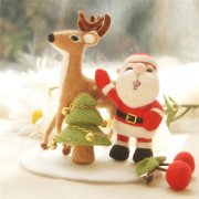 创意手工羊毛毡DIY圣诞节老公公和麋鹿