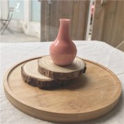 易控手工DIY陶艺店新品 粉红细嘴上釉陶泥瓶