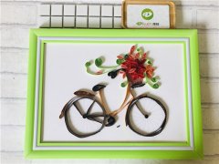 儿童DIY乐园手工纸艺作品--载满鲜花的自行车